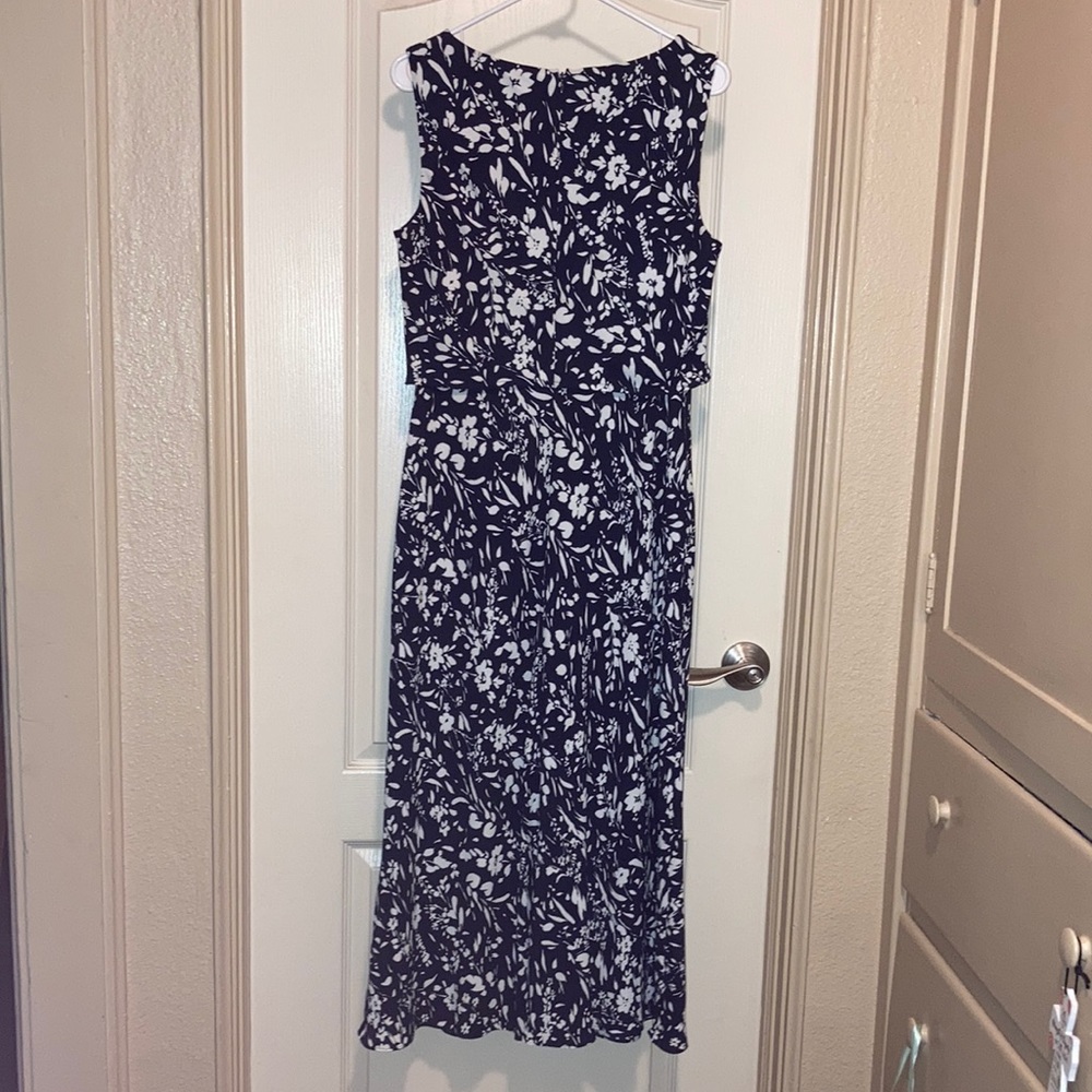 Ralph Lauren Navy and White Floral Dress